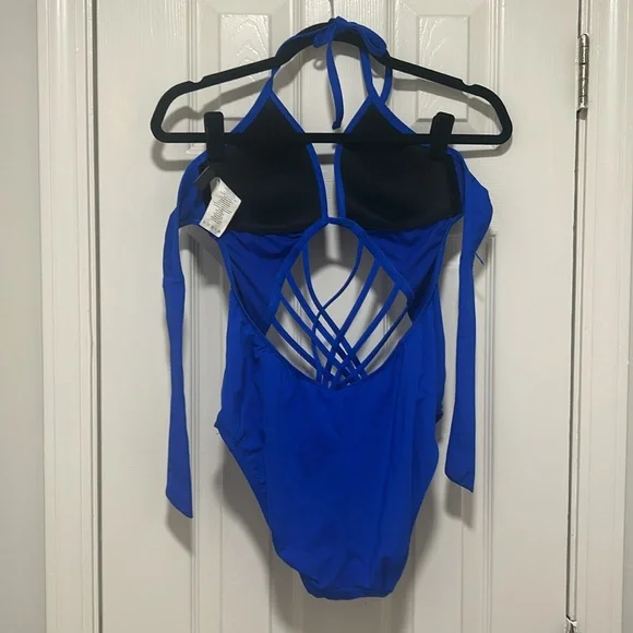 Kenneth Cole. Strappy swimsuit. Royal Blue. Size M. - Picture 2 of 3
